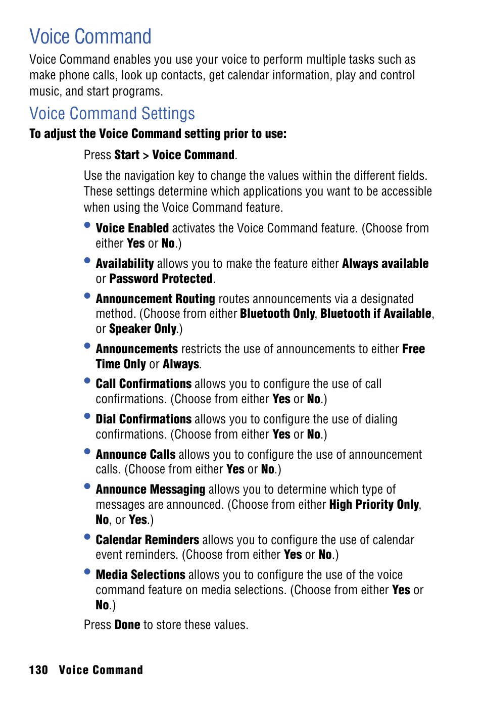 Voice command | Samsung SPH-I325 User Manual | Page 138 / 164