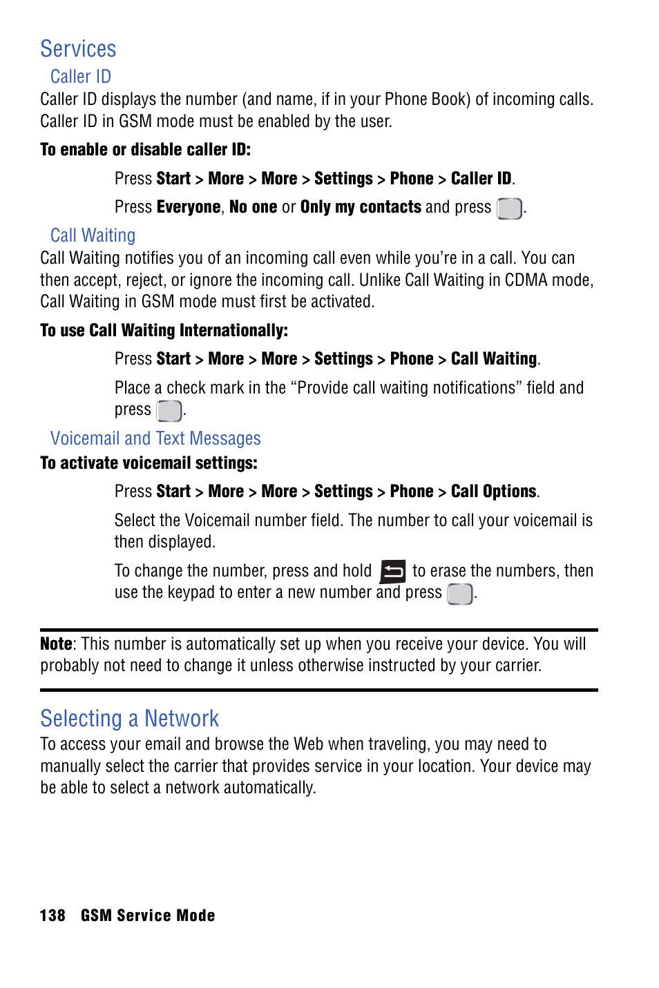 Services, Selecting a network | Samsung SPH-I325 User Manual | Page 146 / 164