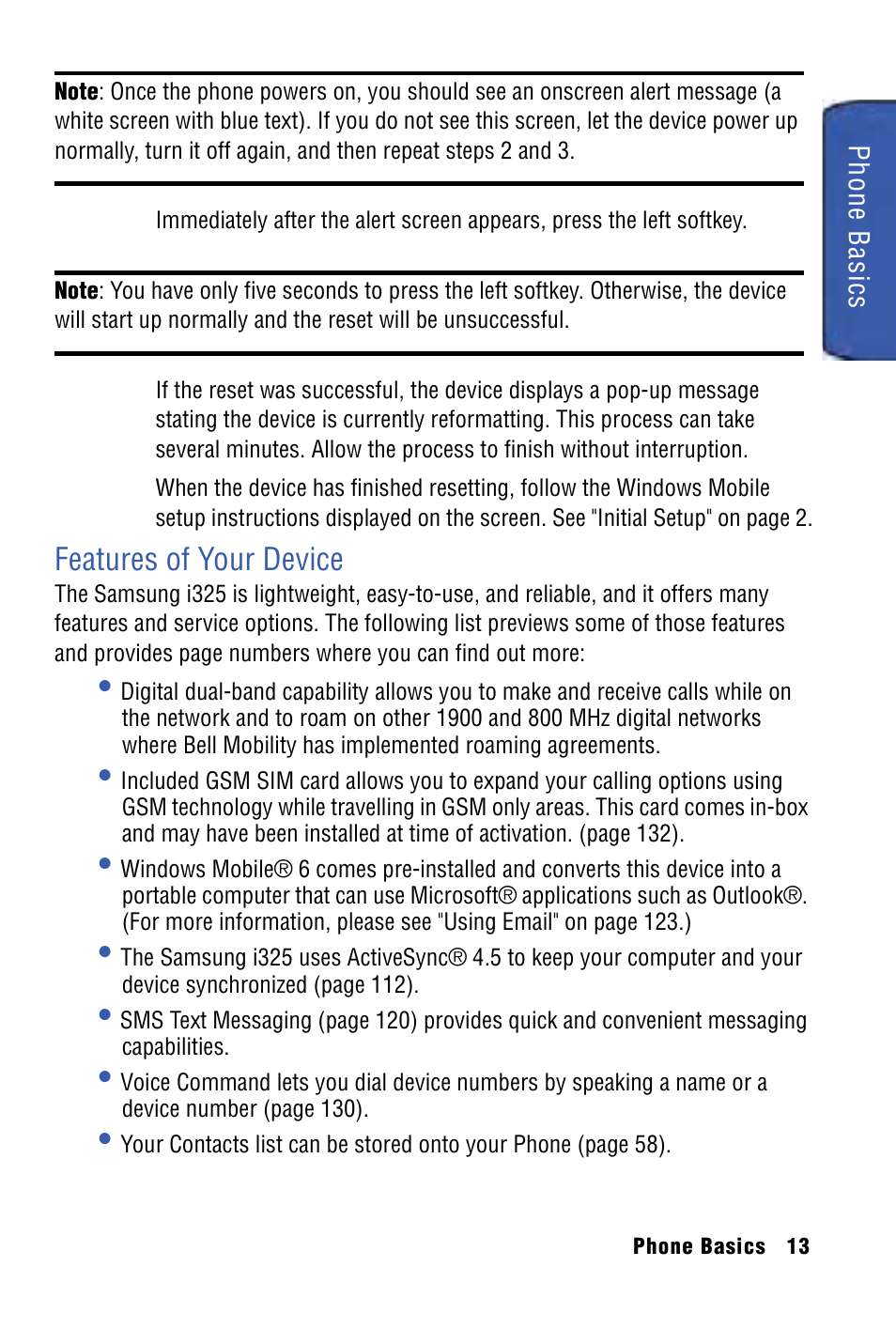 Features of your device | Samsung SPH-I325 User Manual | Page 21 / 164