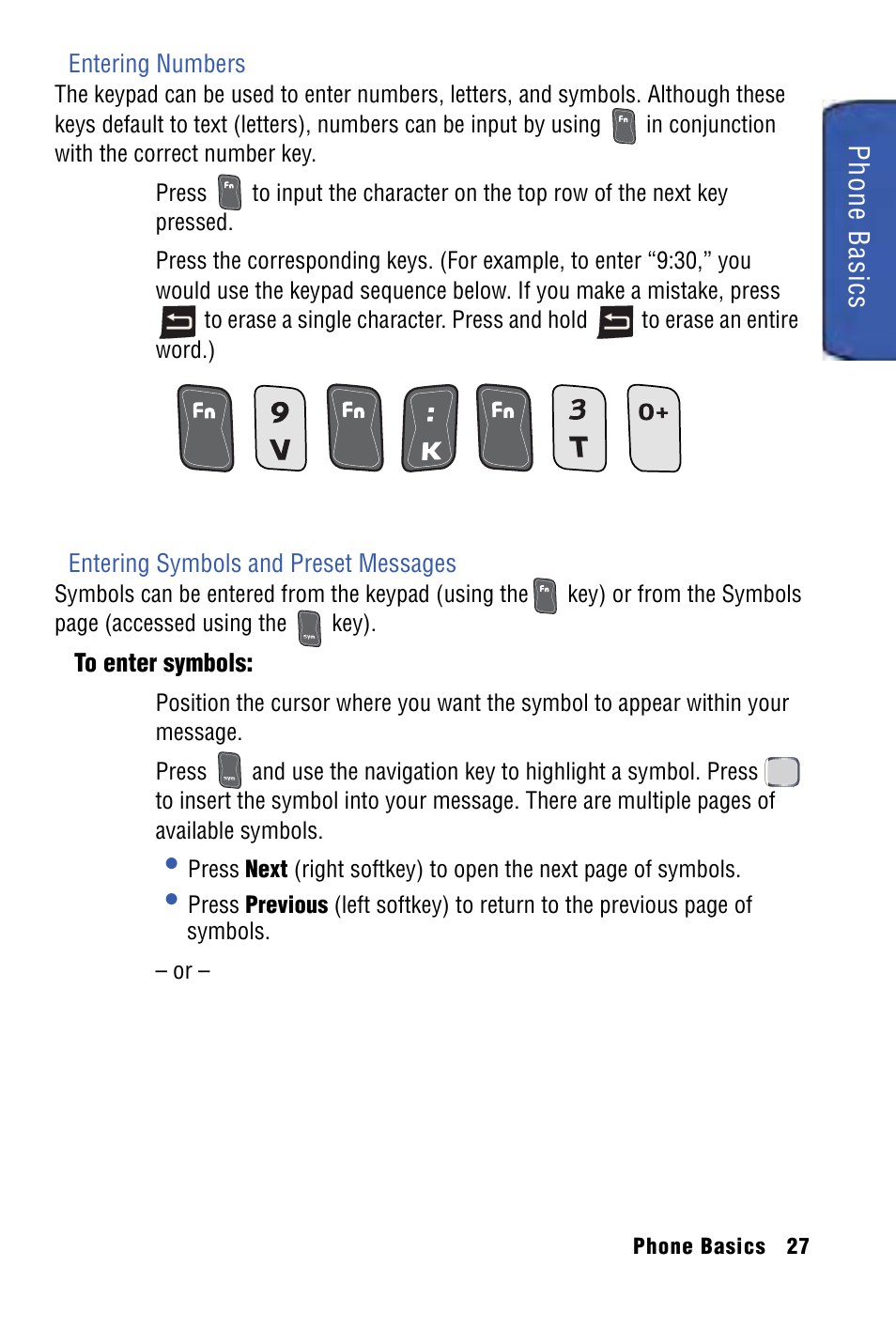 Phone ba sics | Samsung SPH-I325 User Manual | Page 35 / 164