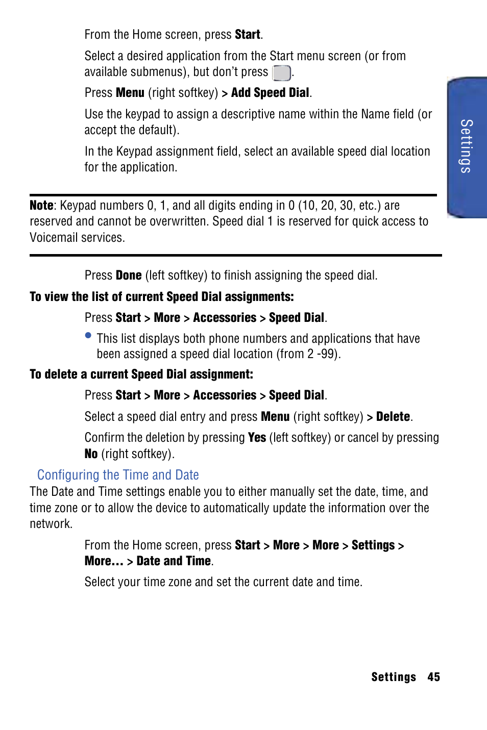 Settings | Samsung SPH-I325 User Manual | Page 53 / 164