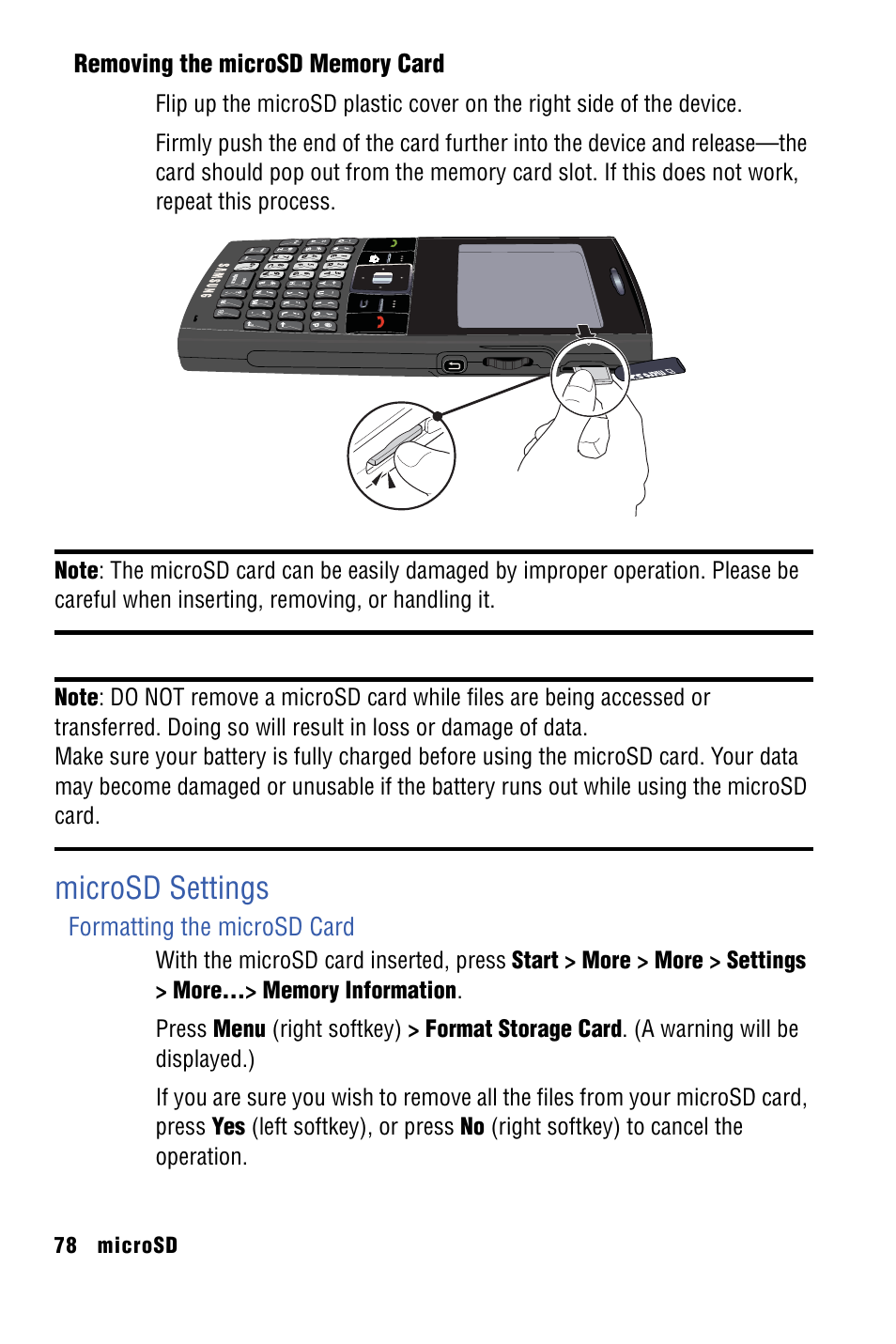 Microsd settings | Samsung SPH-I325 User Manual | Page 86 / 164