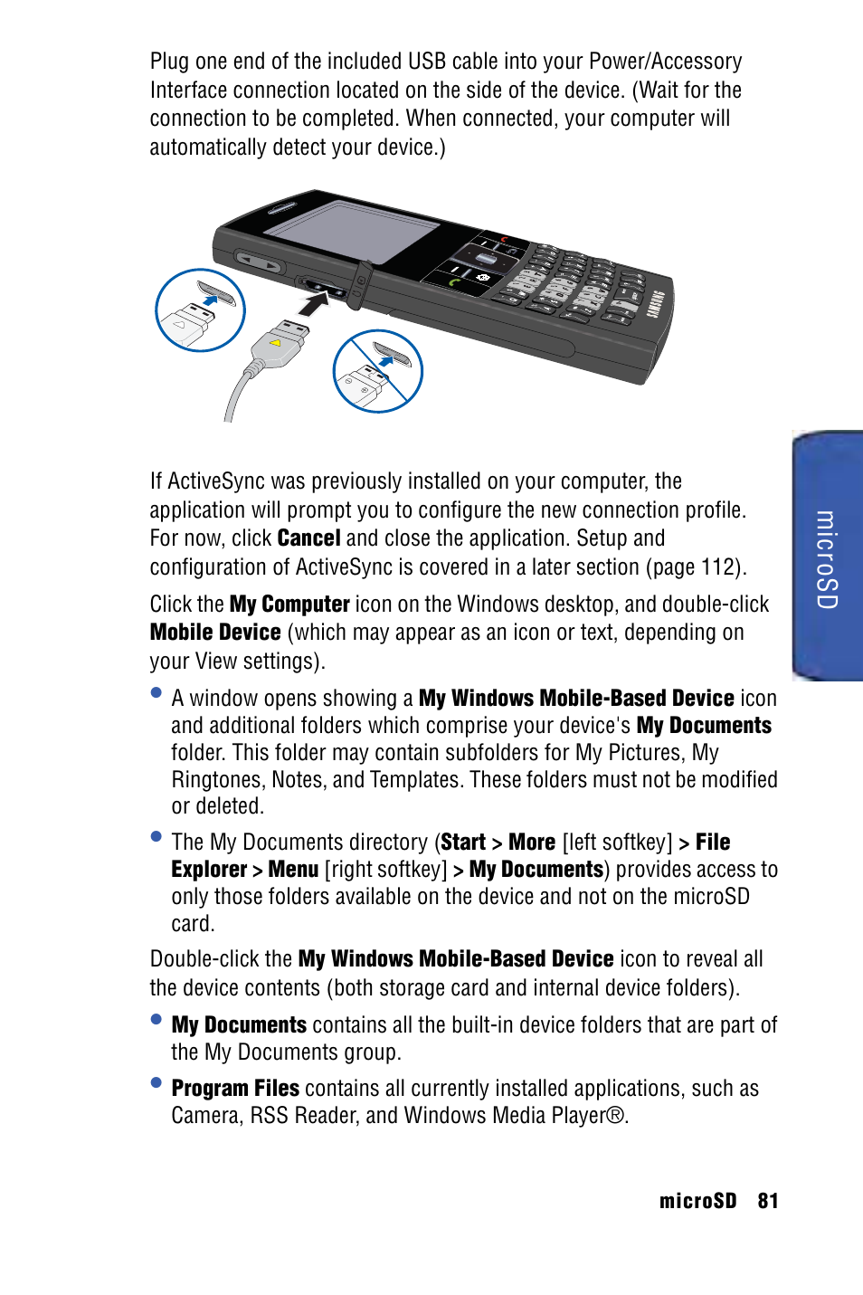 Microsd | Samsung SPH-I325 User Manual | Page 89 / 164