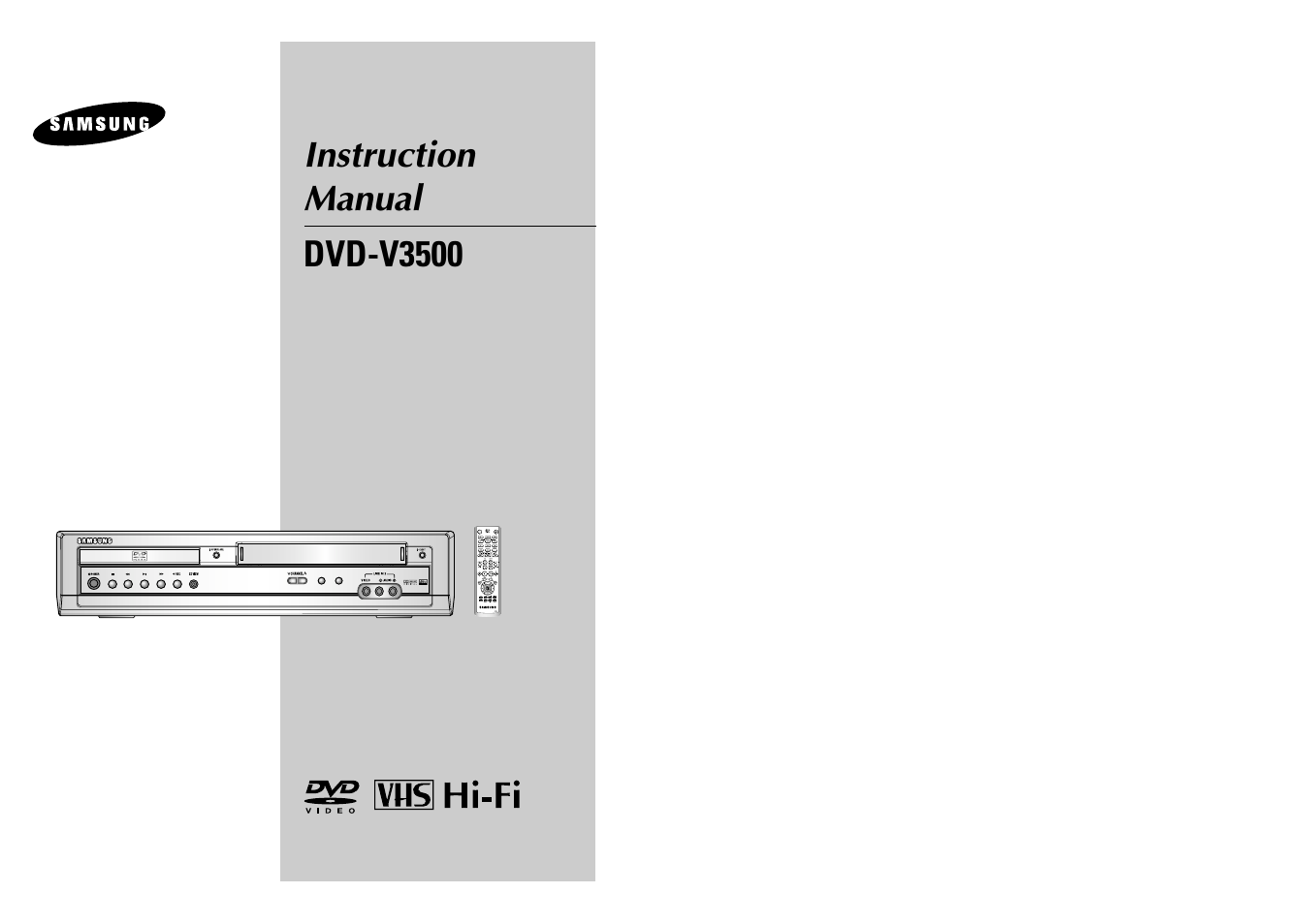 Samsung DVD-V3500 User Manual | 35 pages