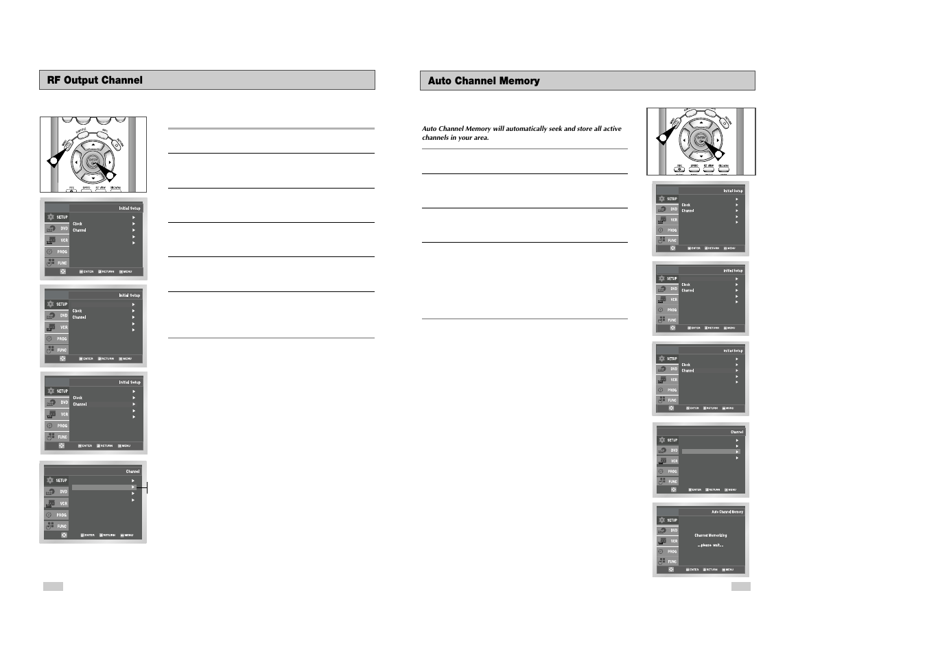 Rf output channel | Samsung DVD-V3500 User Manual | Page 11 / 35