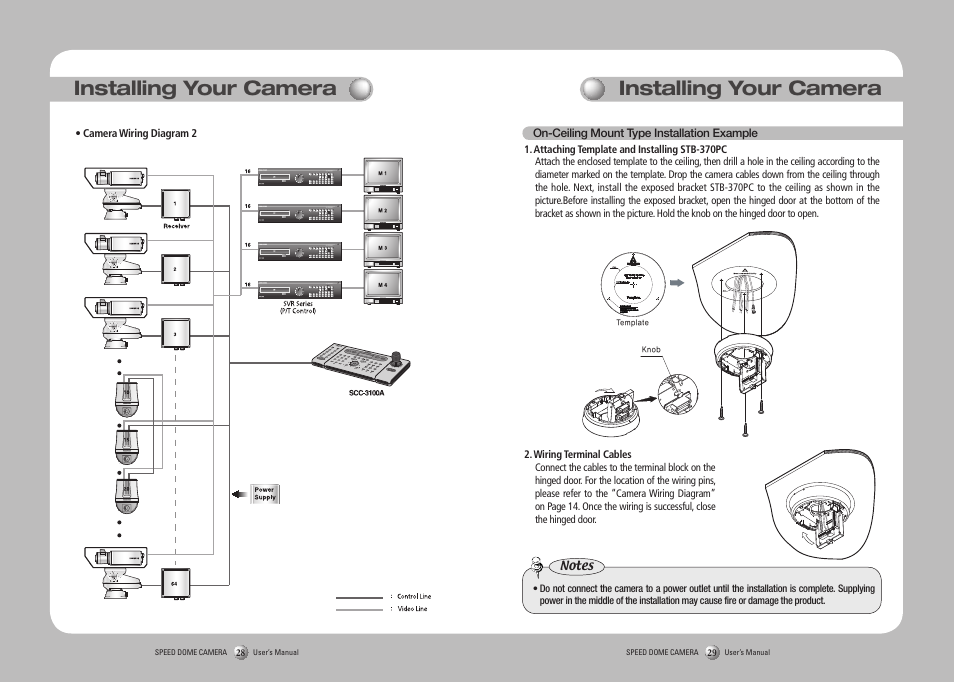 Installing your camera | Samsung SPD-3750T User Manual | Page 15 / 41
