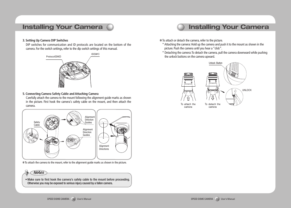 Installing your camera | Samsung SPD-3750T User Manual | Page 16 / 41