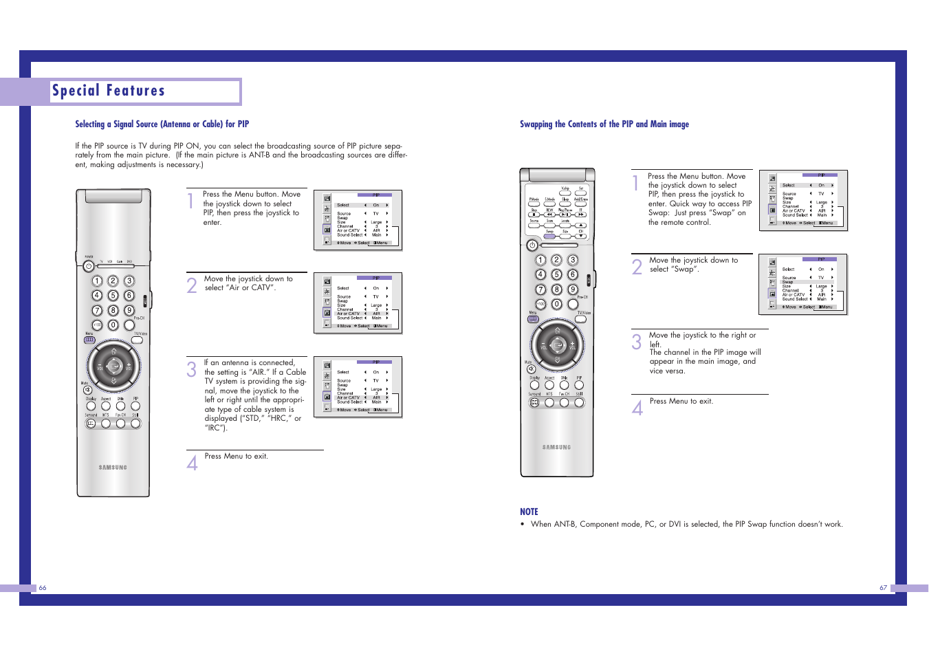 Special features | Samsung LN437W User Manual | Page 34 / 46