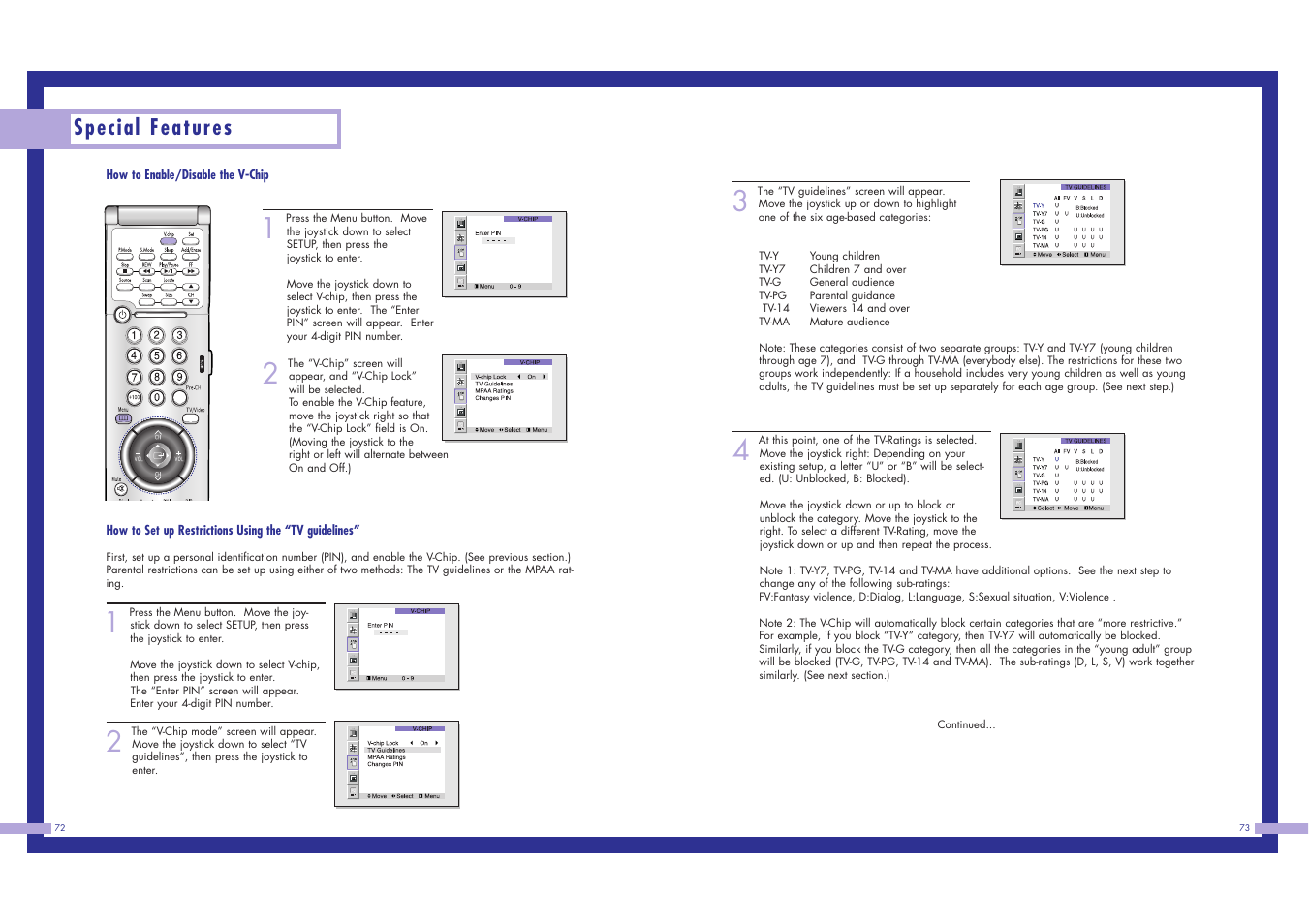 Special features | Samsung LN437W User Manual | Page 37 / 46