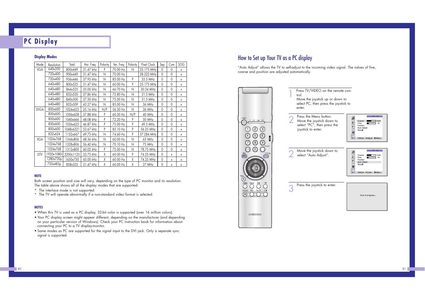 Pc display, How to set up your tv as a pc display | Samsung LN437W User Manual | Page 41 / 46