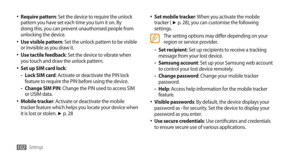 Samsung Galaxy 3 User Manual | Page 102 / 128