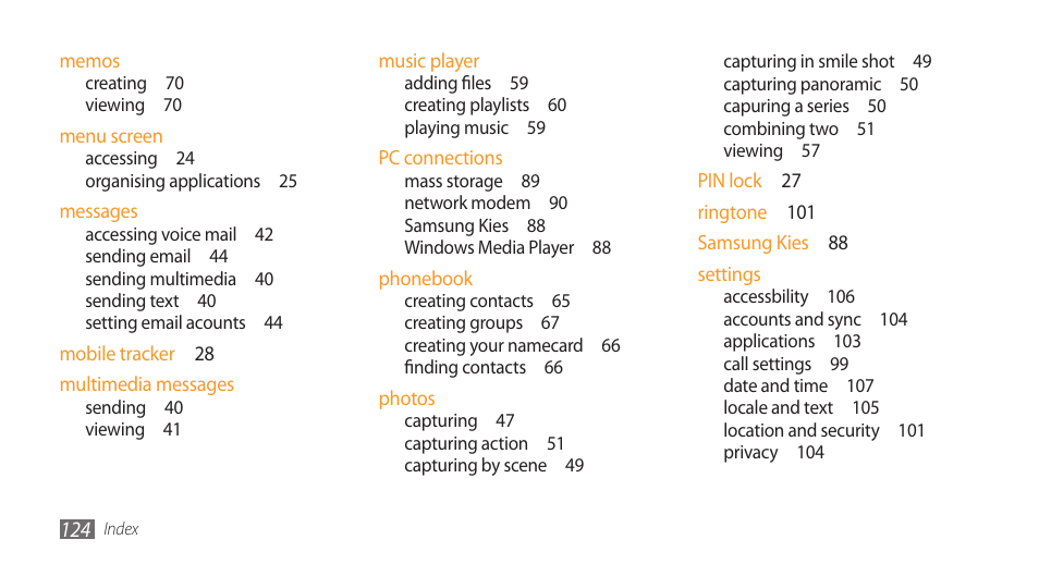 Samsung Galaxy 3 User Manual | Page 124 / 128