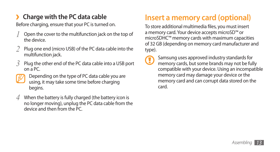 Samsung Galaxy 3 User Manual | Page 13 / 128