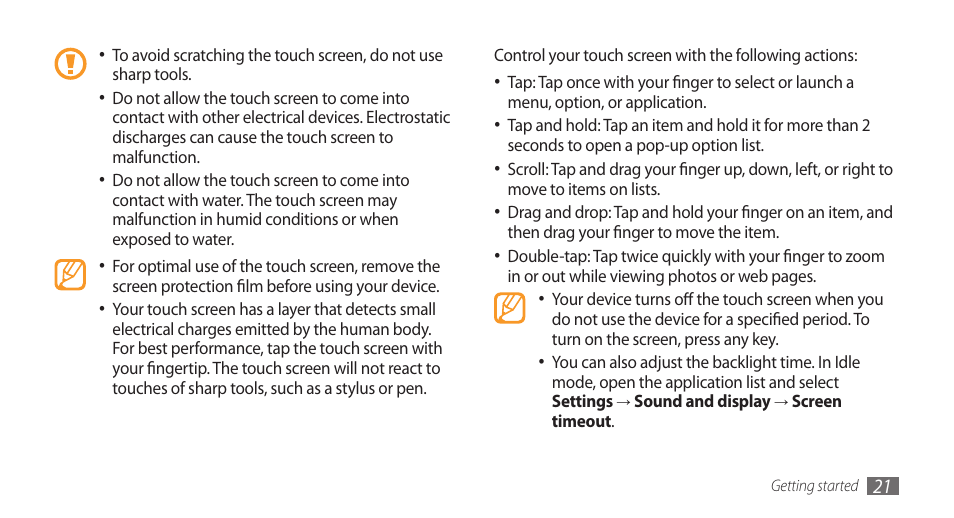 Samsung Galaxy 3 User Manual | Page 21 / 128