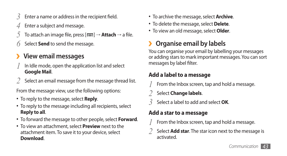 Samsung Galaxy 3 User Manual | Page 43 / 128