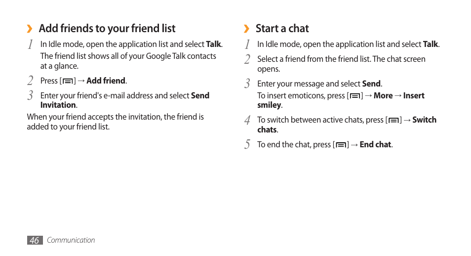 Samsung Galaxy 3 User Manual | Page 46 / 128