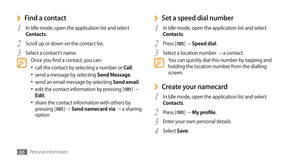 Samsung Galaxy 3 User Manual | Page 66 / 128