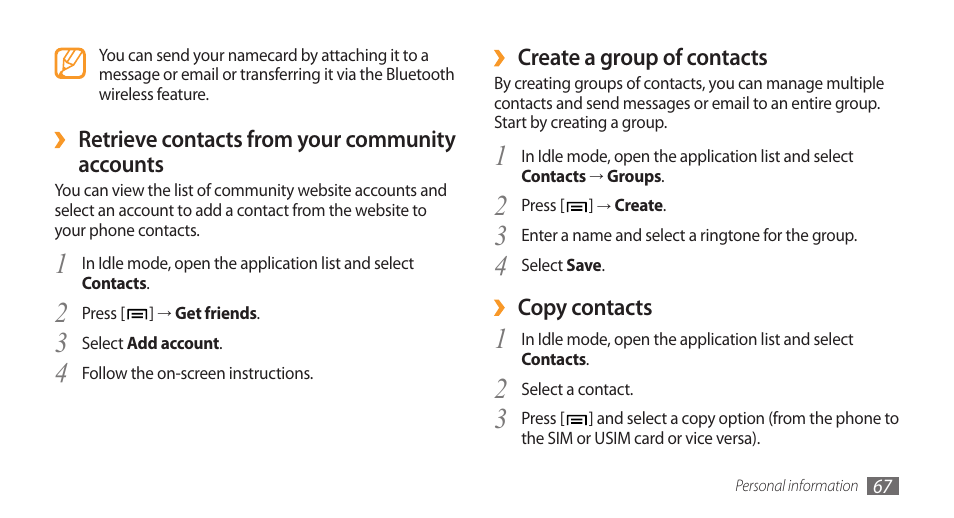 Samsung Galaxy 3 User Manual | Page 67 / 128