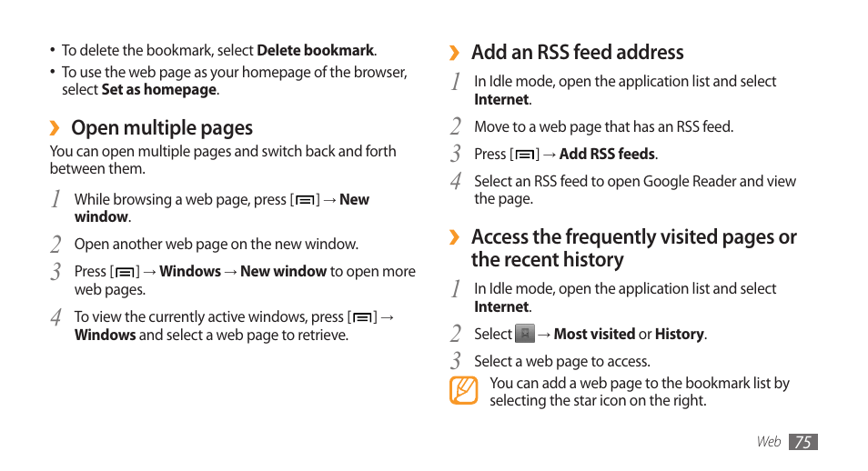 Samsung Galaxy 3 User Manual | Page 75 / 128