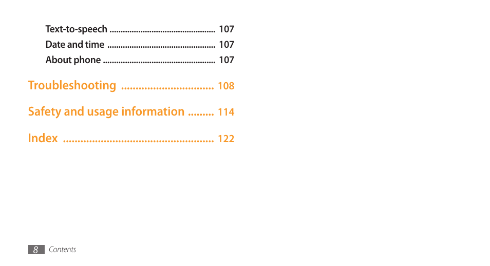 Samsung Galaxy 3 User Manual | Page 8 / 128