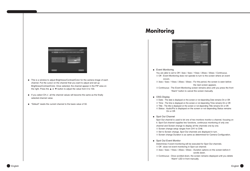 Monitoring | Samsung SHR-4081N/P User Manual | Page 33 / 105