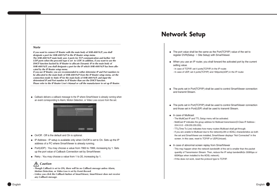 Network setup | Samsung SHR-4081N/P User Manual | Page 41 / 105