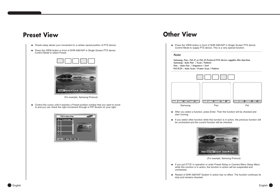 Preset view, Other view | Samsung SHR-4081N/P User Manual | Page 46 / 105