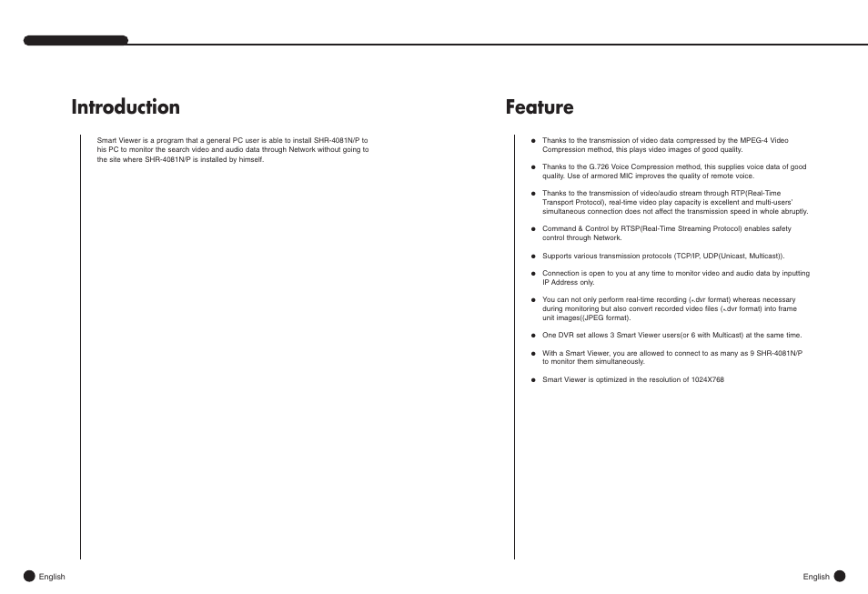 Feature, Introduction | Samsung SHR-4081N/P User Manual | Page 60 / 105
