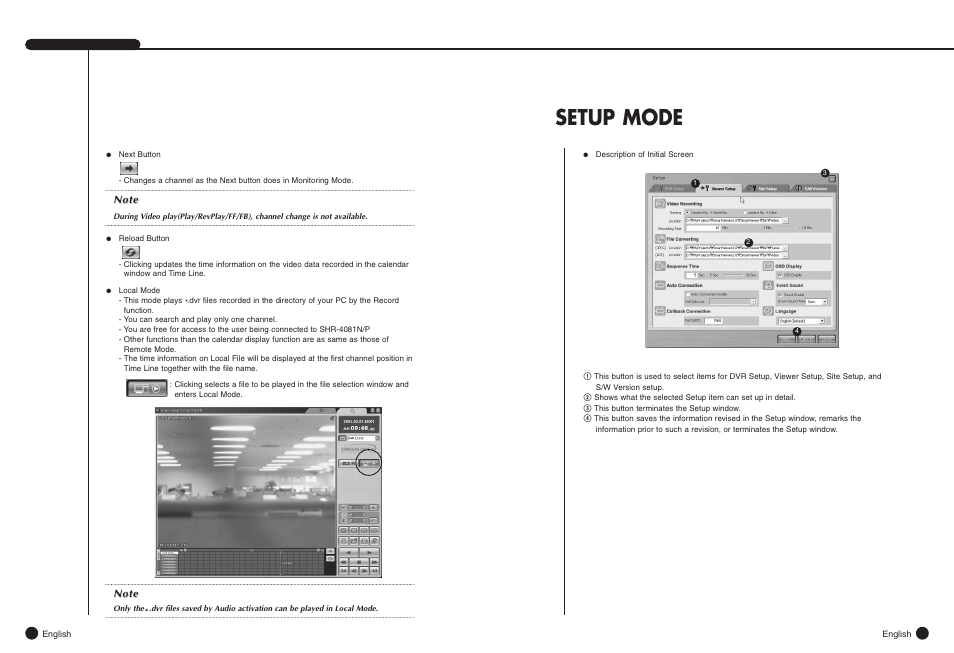 Setup mode | Samsung SHR-4081N/P User Manual | Page 74 / 105