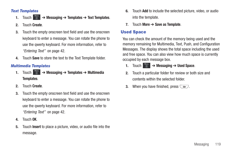 Used space | Samsung GH46-00842A User Manual | Page 123 / 226