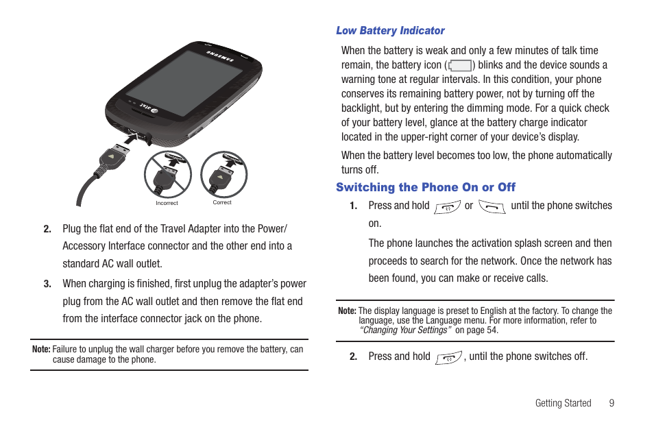 Switching the phone on or off | Samsung GH46-00842A User Manual | Page 13 / 226