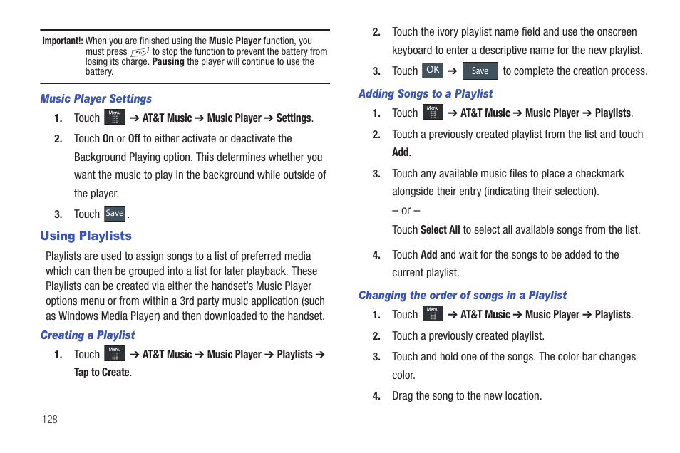 Using playlists | Samsung GH46-00842A User Manual | Page 132 / 226