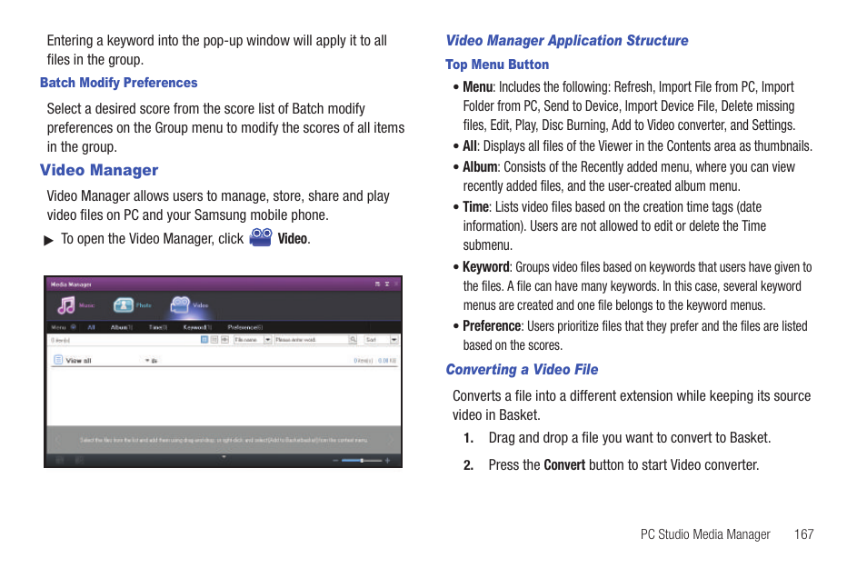 Video manager | Samsung GH46-00842A User Manual | Page 171 / 226