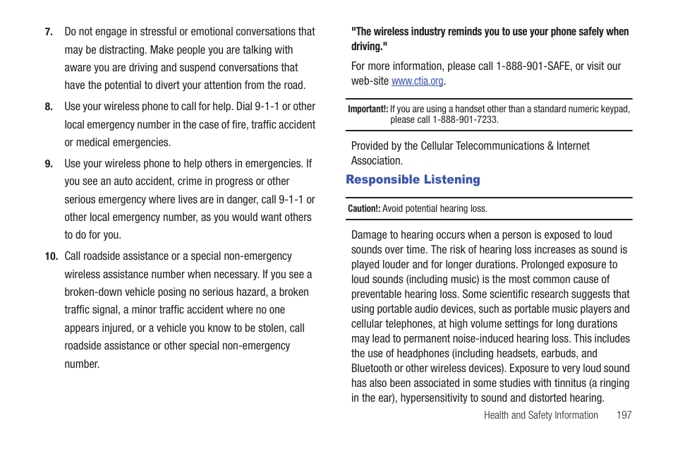 Responsible listening | Samsung GH46-00842A User Manual | Page 201 / 226