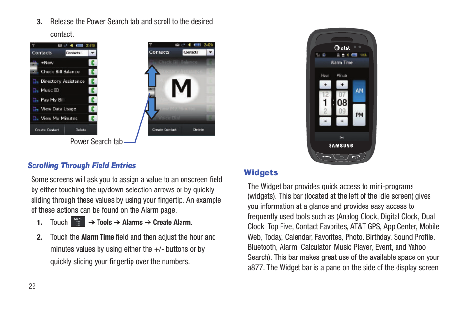 Widgets | Samsung GH46-00842A User Manual | Page 26 / 226