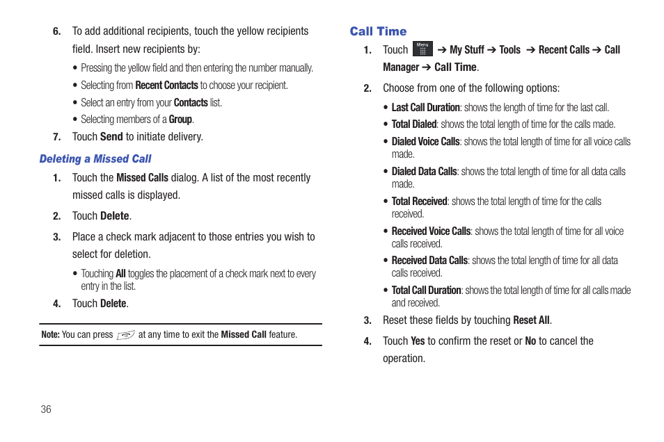 Call time | Samsung GH46-00842A User Manual | Page 40 / 226