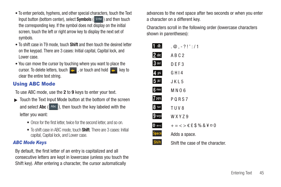 Using abc mode | Samsung GH46-00842A User Manual | Page 49 / 226