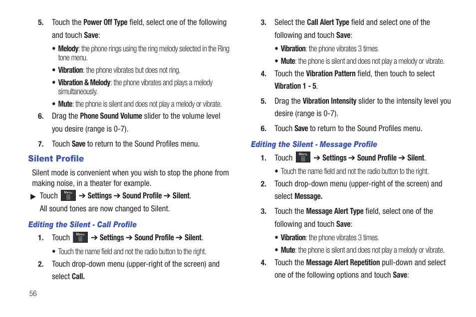 Silent profile | Samsung GH46-00842A User Manual | Page 60 / 226