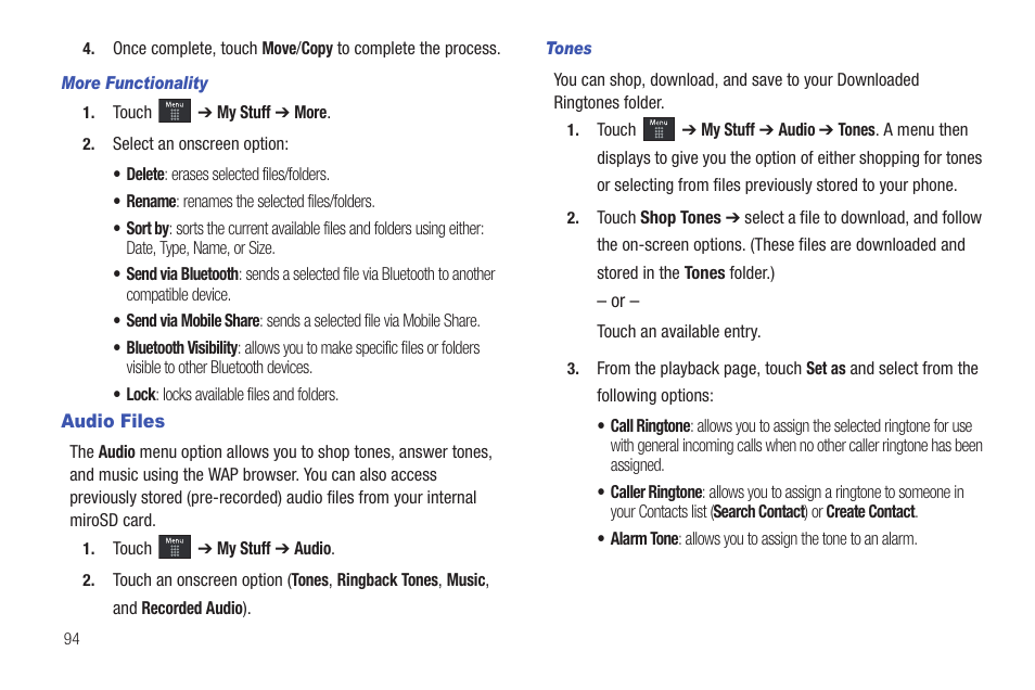 Audio files | Samsung GH46-00842A User Manual | Page 98 / 226