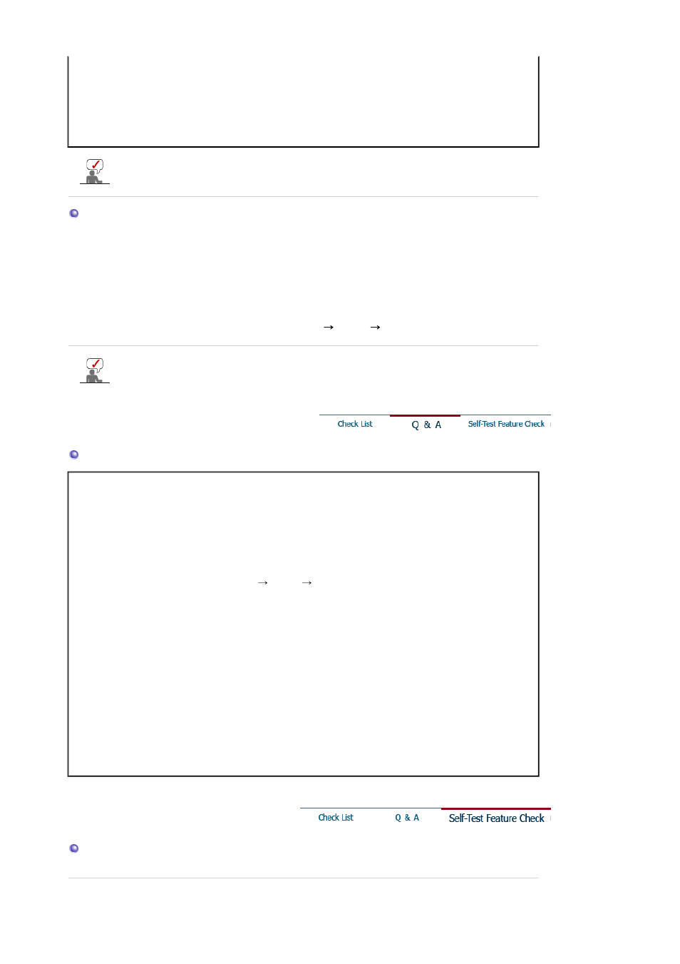 Q & a, Self-test feature check | Samsung 151X User Manual | Page 46 / 65