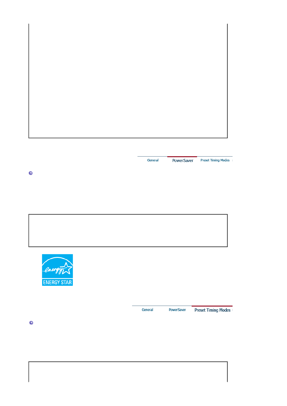 Powersaver, Preset timing modes | Samsung 151X User Manual | Page 49 / 65