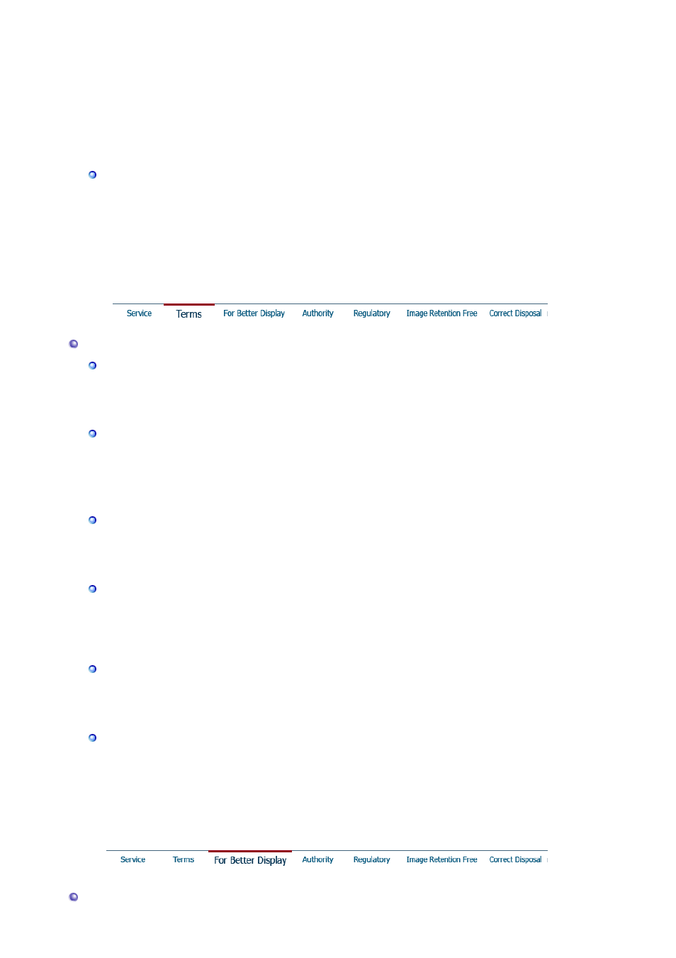 Terms, For better display | Samsung 151X User Manual | Page 54 / 65