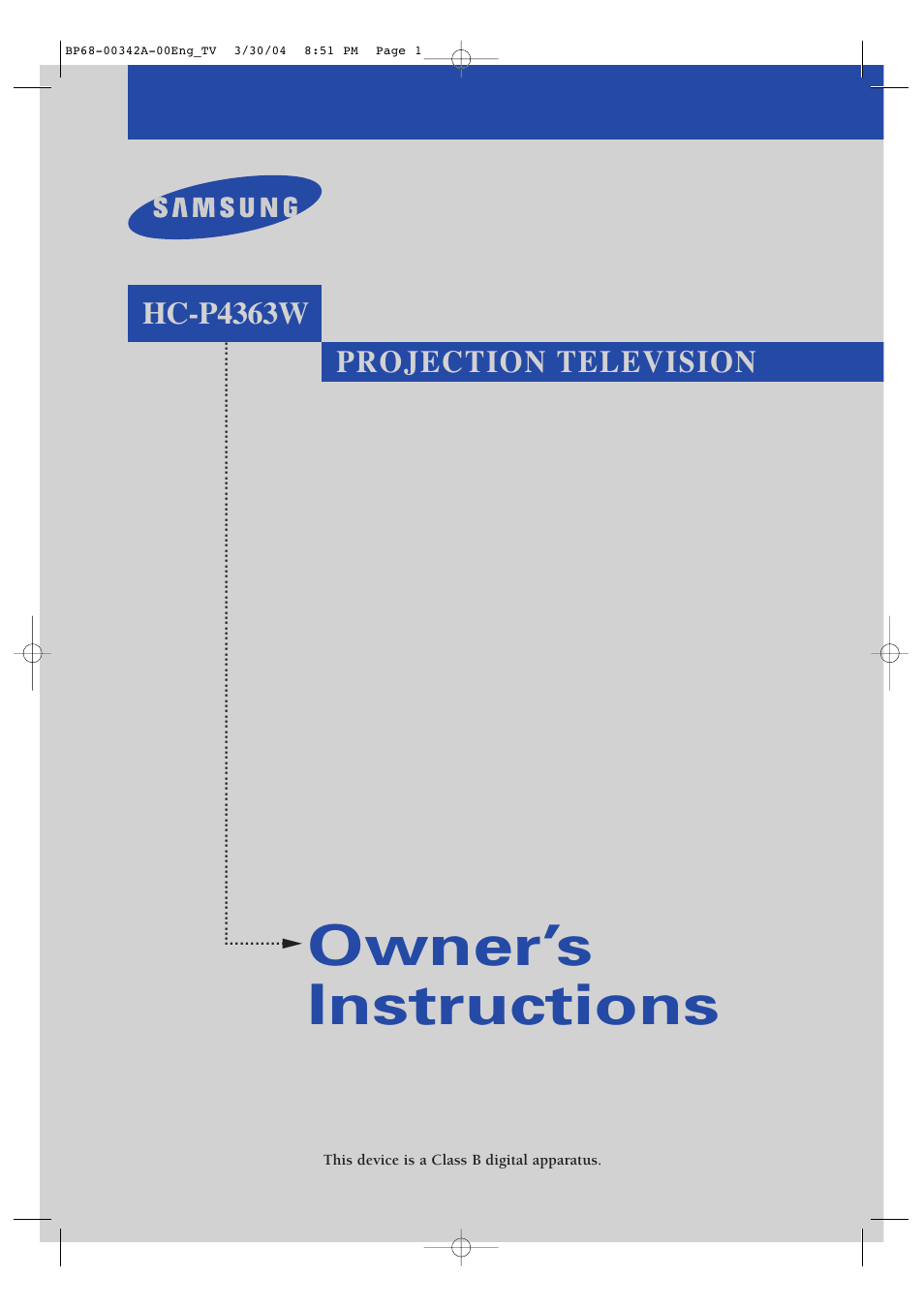 Samsung HC-P4363W User Manual | 92 pages