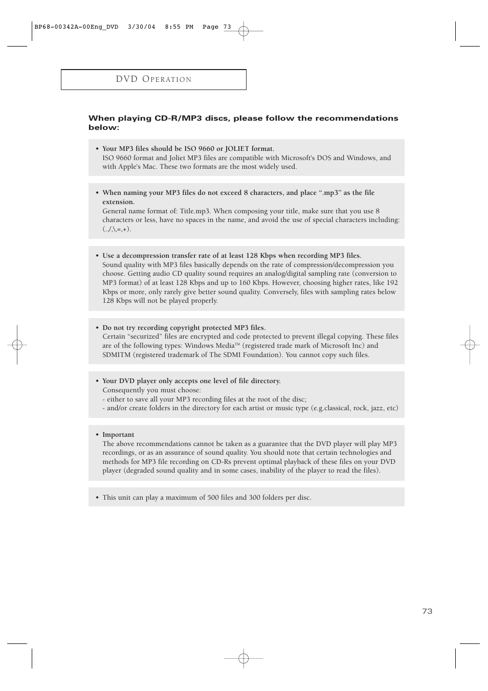 D v d o | Samsung HC-P4363W User Manual | Page 73 / 92