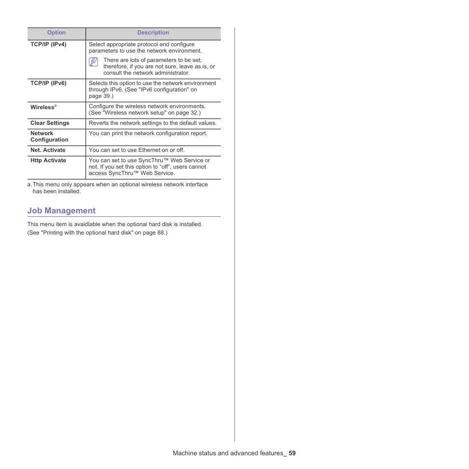 Job management | Samsung CLP-775 SERIES User Manual | Page 59 / 101