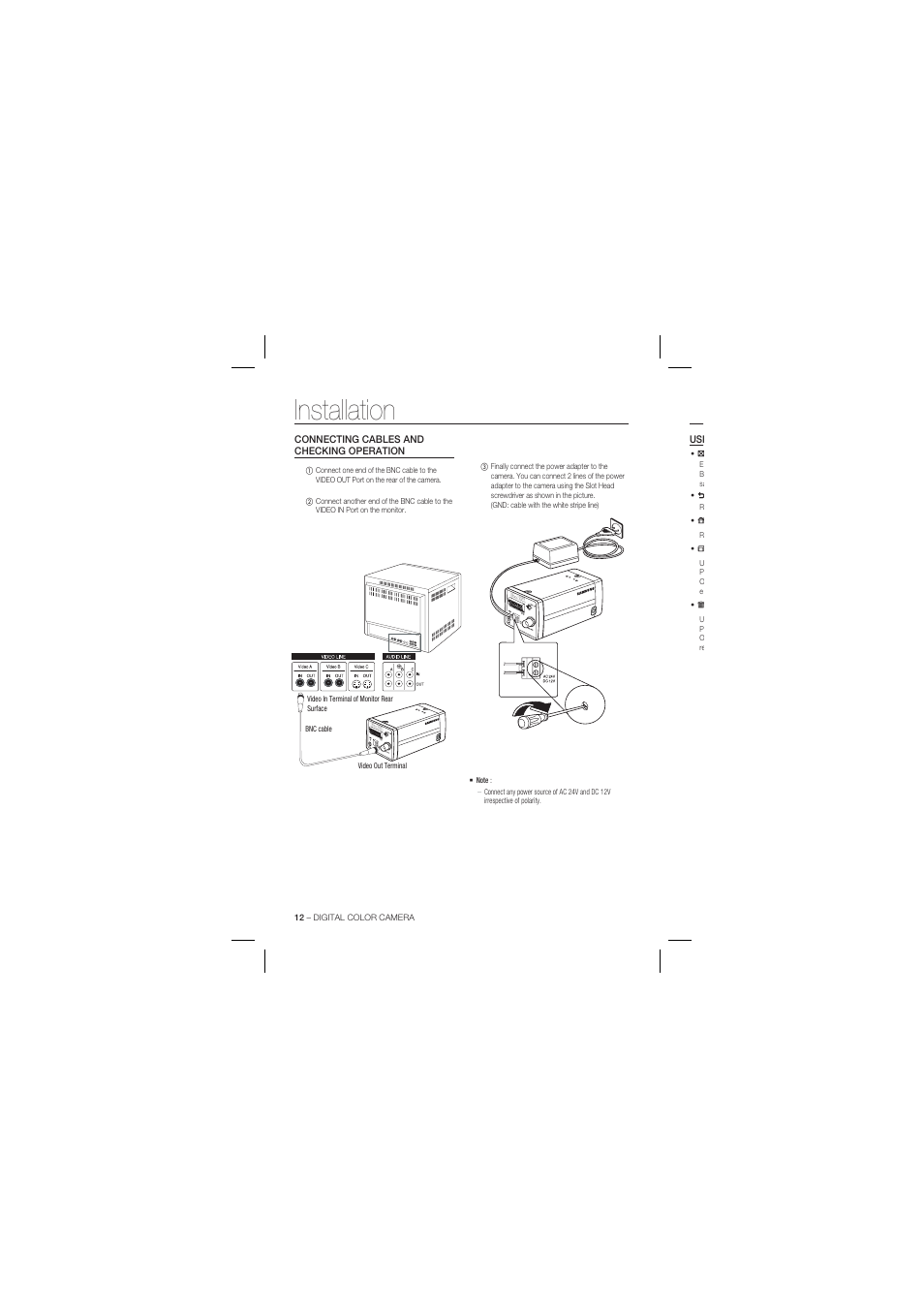 Installation | Samsung SCC-B1331 User Manual | Page 12 / 29