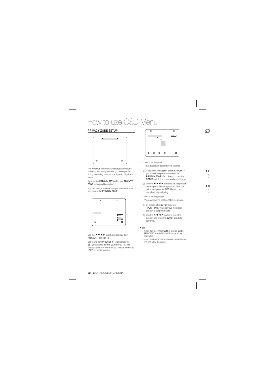 How to use osd menu | Samsung SCC-B1331 User Manual | Page 22 / 29