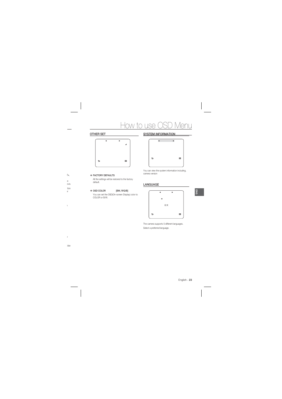 How to use osd menu | Samsung SCC-B1331 User Manual | Page 23 / 29