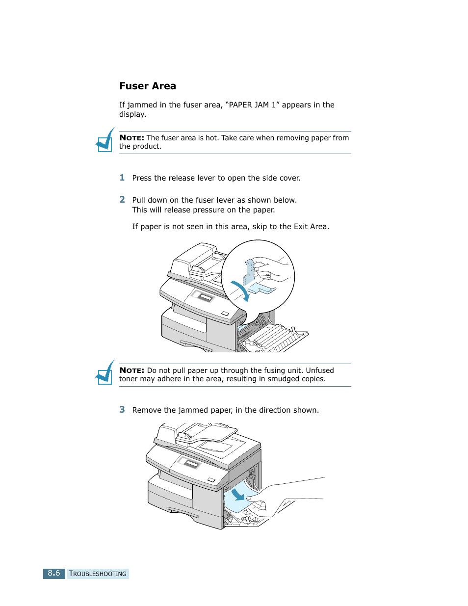 Fuser area | Samsung SCX-5112 User Manual | Page 107 / 127