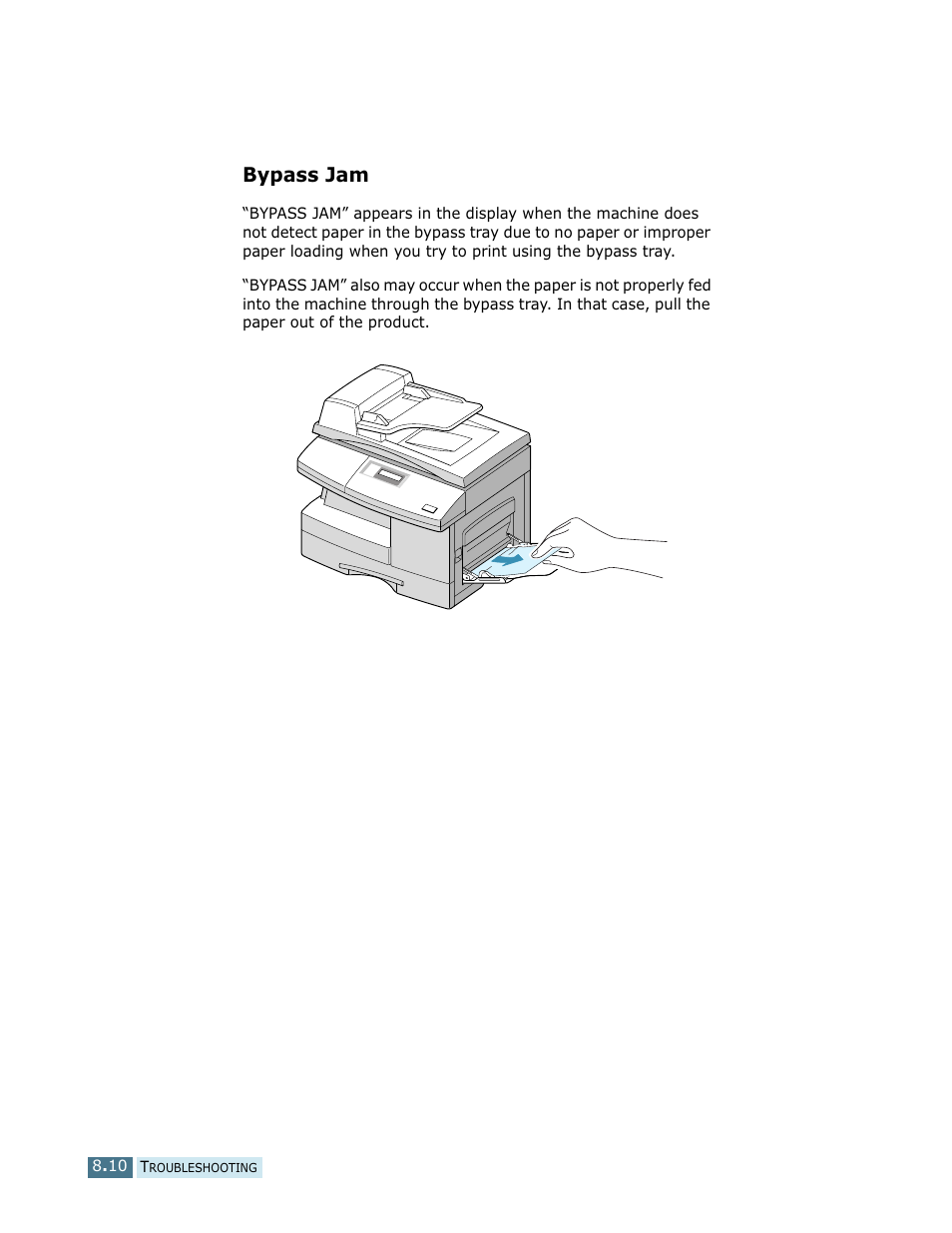 Bypass jam | Samsung SCX-5112 User Manual | Page 111 / 127